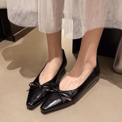 Mode 2025 Herbst Neue Spitzschuhe Damen Ballerinas Mode Schleife Slip-on Schuhe Damen Eelgant Kleiderschuhe