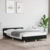 Bed Frame without Mattress Black 120 x 190 cm Fabric