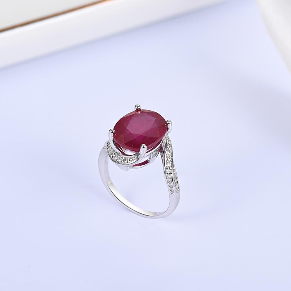 Luxury Natural Filled Ruby Ring 925 Sterling Silver Elegant Fashion Women Wedding & Banquet & Anniversary Gift