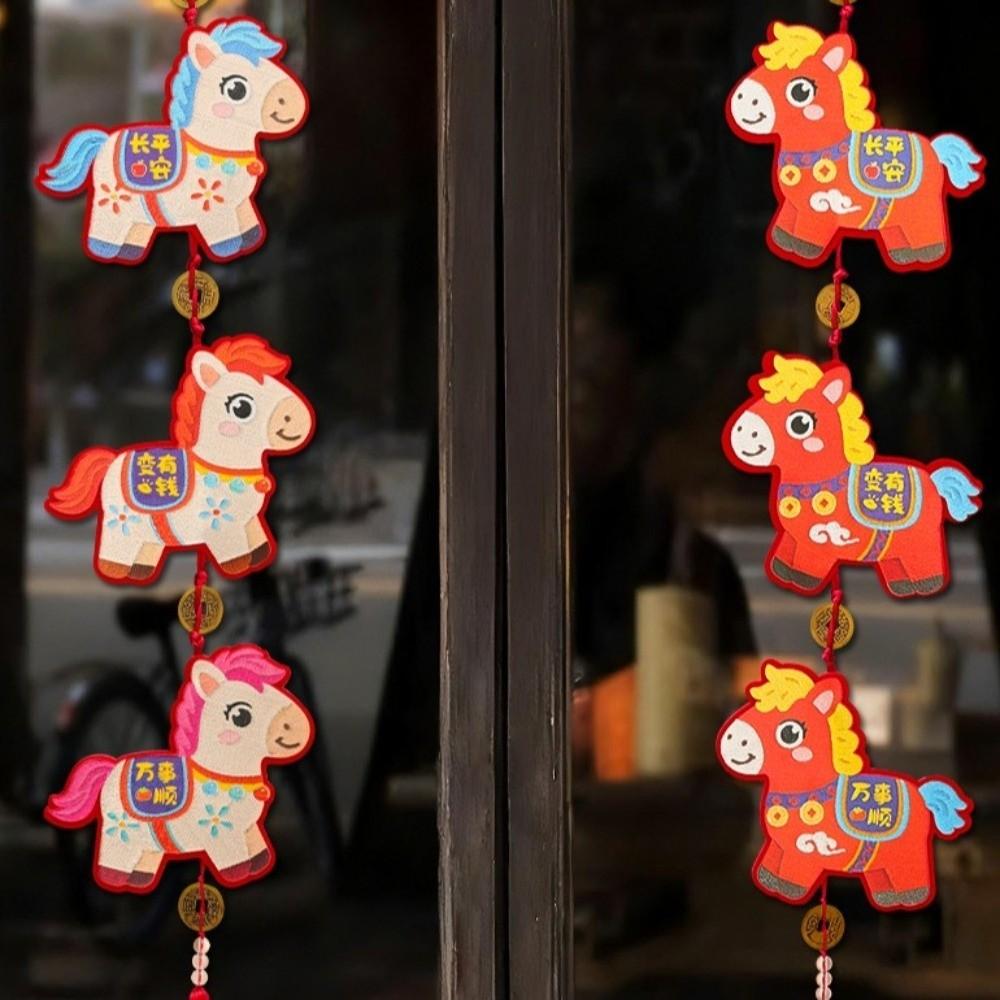 Horse Year Chinese New Year Decoration Traditional Cartoon Spring Festival Pendants Exquisite with Tassel