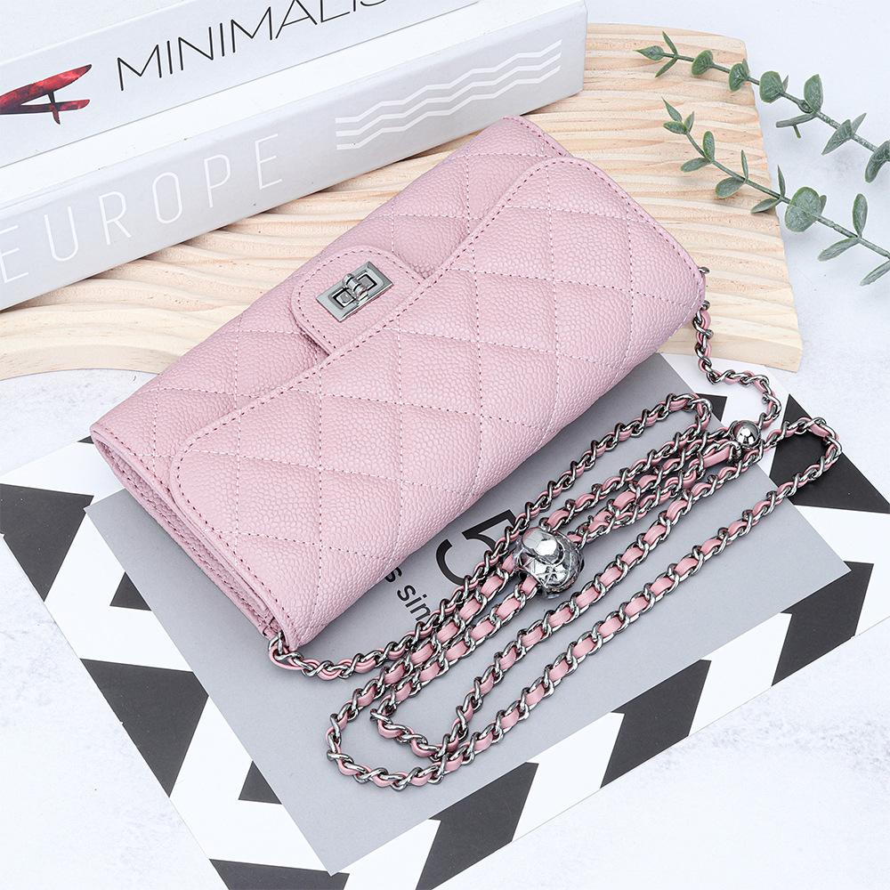 Сумки через плечо из натуральной кожи Caviar для женщин стеганые с ромбовидной отделкой маленькая сумка через плечо с замком-цепочкой серебряный кошелек без логотипа розовый 4420₽