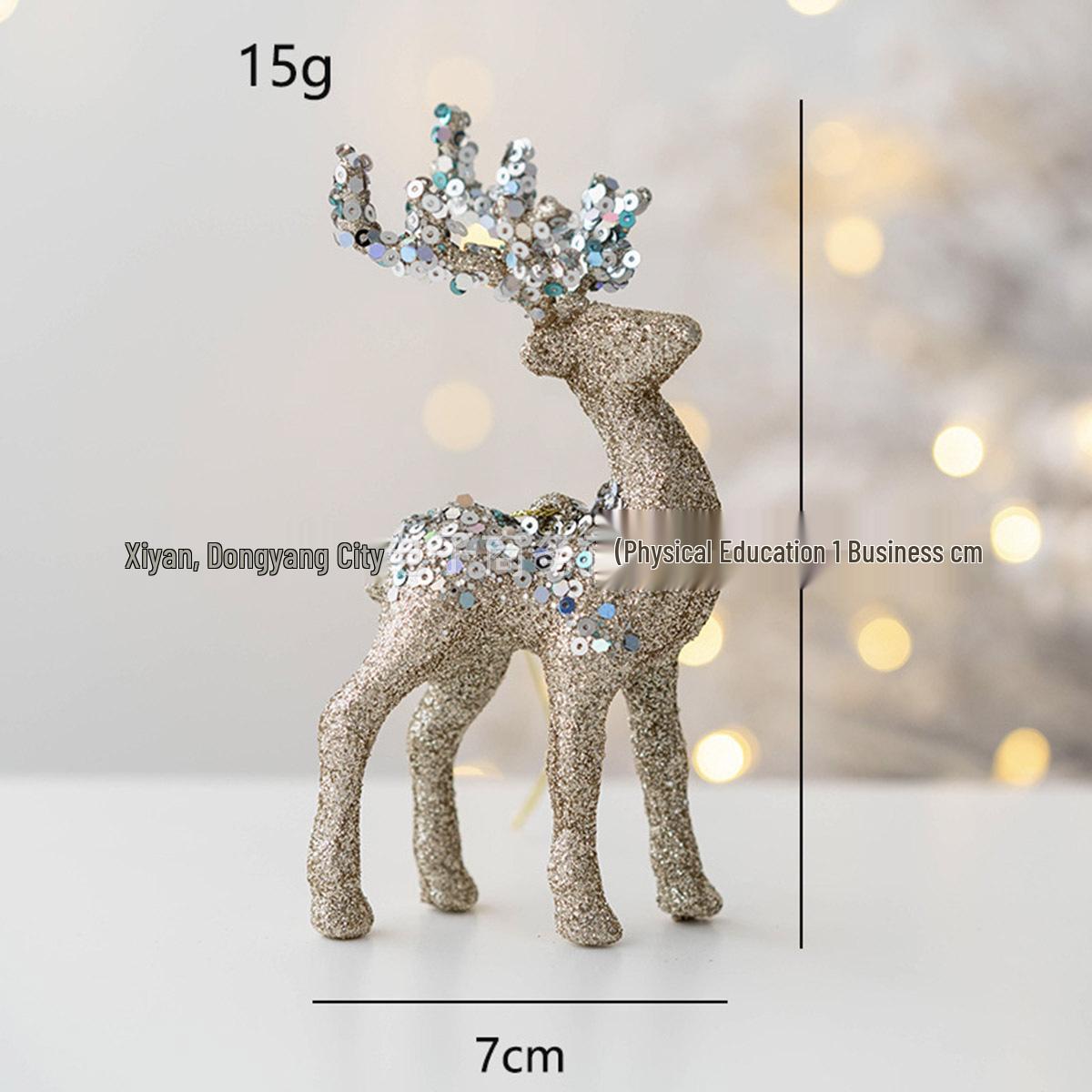Новое флокированное украшение в виде снежного олененка: Праздничное пластиковое украшение для создания рождественской атмосферы