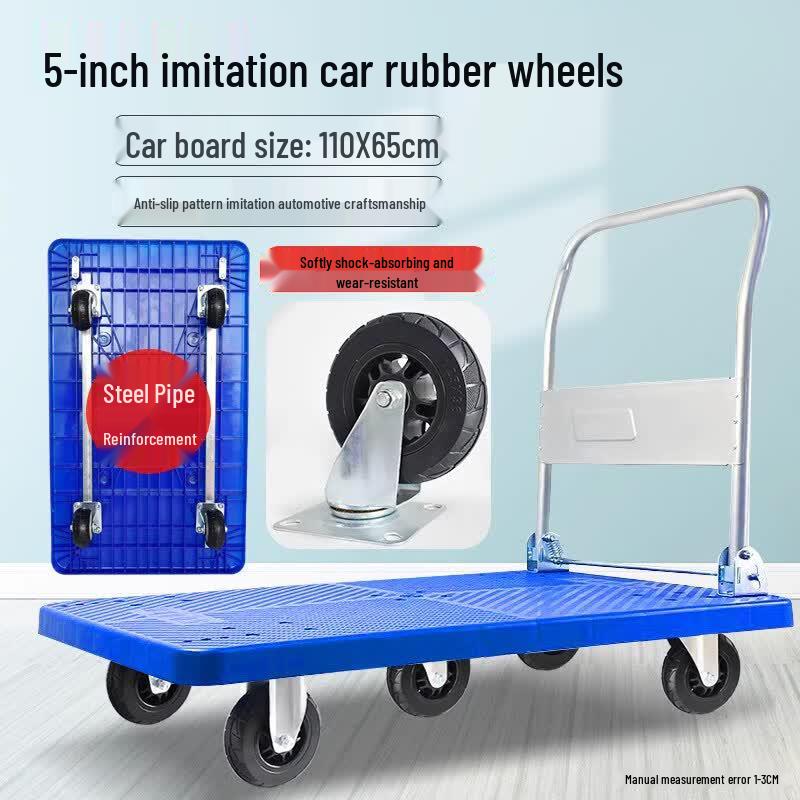 Extra Large Folding Platform Hand Truck with 5-inch Rubber Wheels