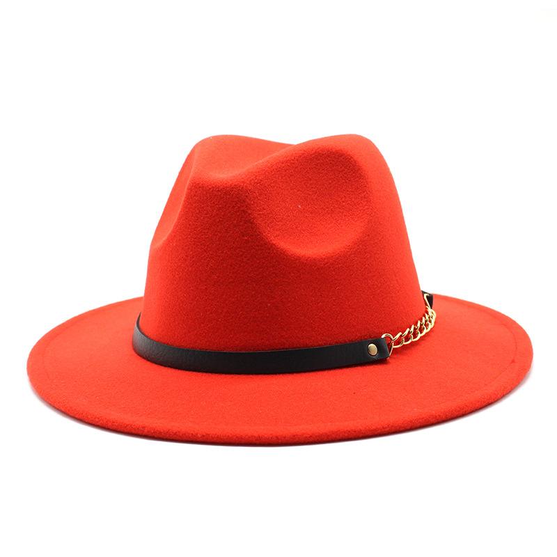 British Style Men And Women Jazz Woolen Hat Big Eave Hat Classic Woolen Hat
