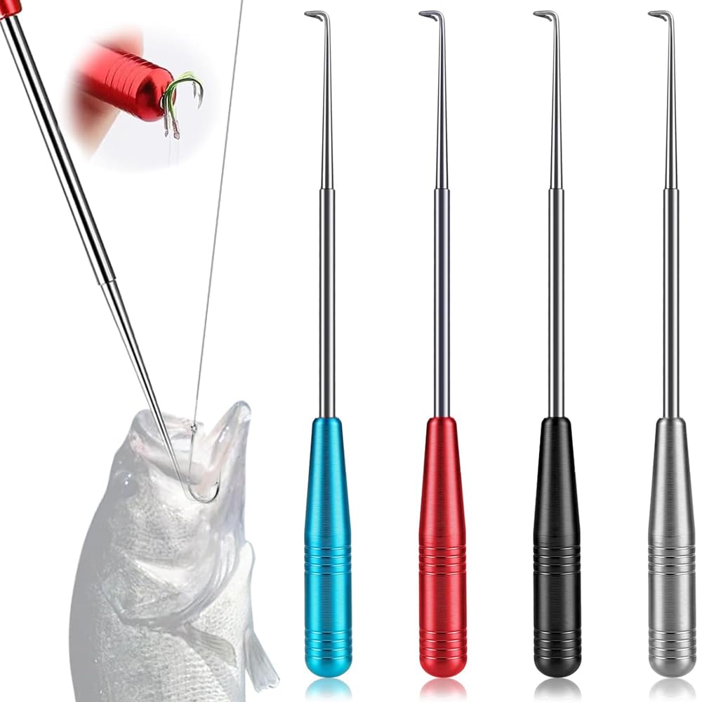 

Set of 4 Hook Removers, Hook Releasers, Fishing Hook Accessories, Labor-Saving Tool, Hook Removal, Spiral Design, Magnetic Bottom Suction, Improved