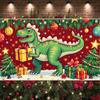 Party Backdrop Colorful Ornaments Celebration Banner Dinosaur Banner Pine Tree Decor Photo Prop For Indoor Decoration