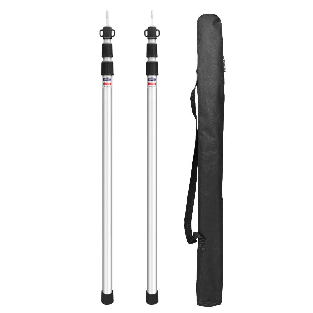 Tent Poles Heavy Duty Tarp Poles Canopy Poles Aluminum Tent Poles with Non-Slip Cone Bottom Adjustable Telescoping Tarp Poles