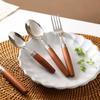 Wooden Handle Tableware Stainless Steel Knife Fork Spoon Western Cutlery Tea Spoon Steak Knife Fork Kitchen Restaurant Utensil