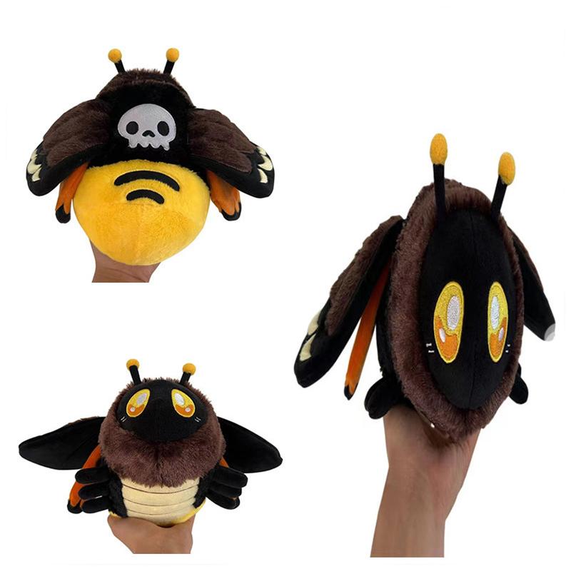 Death's Head Hawkmoth Plush Toy Stuffed Gothic Style Halloween Plush Toy for Kids Halloween Decor Doll Cartoon Gifts Home D
