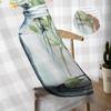 Flower Glass Vase Grey Plaid Sheer Curtain for Living Room Hall Wall Dress Up Home Window Supplies Pop Print Tulle Curtains