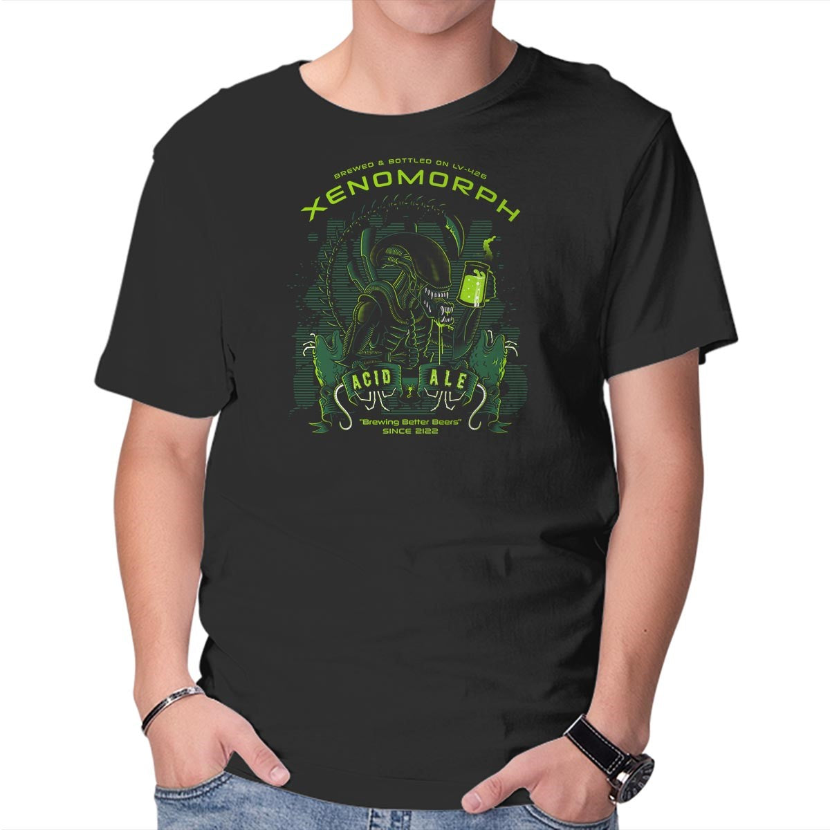 Unisex Crew Neck T-Shirt Xeno s Acid Ale Graphic Short Sleeve Casual Tee XXXXL