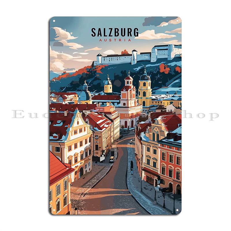 Salzburg Österreich Metallschild Poster Anpassen Wandbild Erstellen Malclub Blechschild Poster