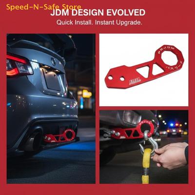 1 Set Universal Aluminum Alloy Rear Tow Hook Racing Rear Tow Hook Rhombic Towbar Towing Tools For Civic Fit Jazz Gk5