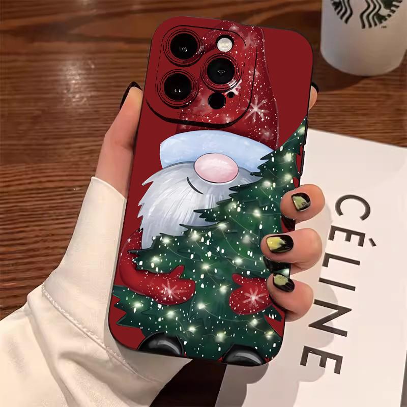 Santa Claus Elk Christmas Tree Phone Case For Samsung S25 S24 Ultra S23 Ultra S22 S21 S20 Plus Note 20 S24 23FE Shockproof Cover