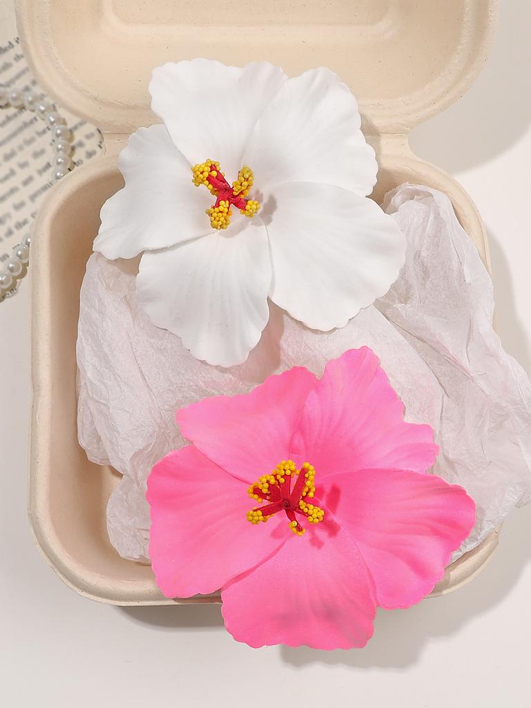 Flower Hair Clip for Women Girl,Vintage Boho HairPin Flower Accessories Nonslip Cute Hawaiian Hair Barrettes for Thin Thick Hair