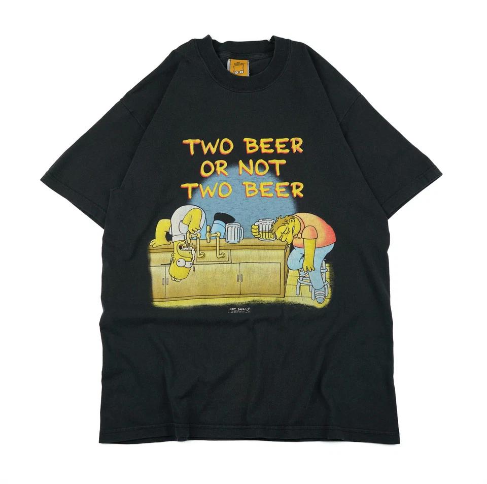 Vintage 90s The Simpsons Two Beer Or Not T-Shirt 2XL