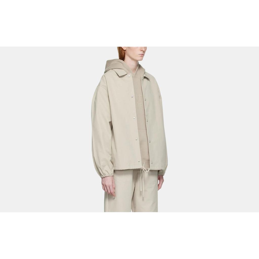 Fear of God Essentials FW22 Gray Drawstring Jacket Women Jacket Smoke FOG-FW22-061