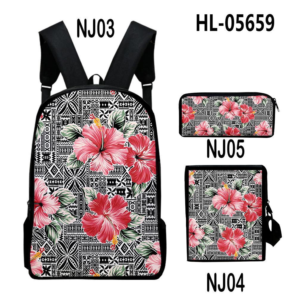 Trendy Popular Tribal patterns 3D Print 3pcs/Set pupil School Bags Laptop Daypack Backpack Inclined shoulder bag Pencil Case