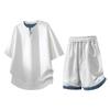 Men's Two-Piece Summer Set: Short Sleeve Tee & Five-Point Pants – Trendy, Sporty, Casual