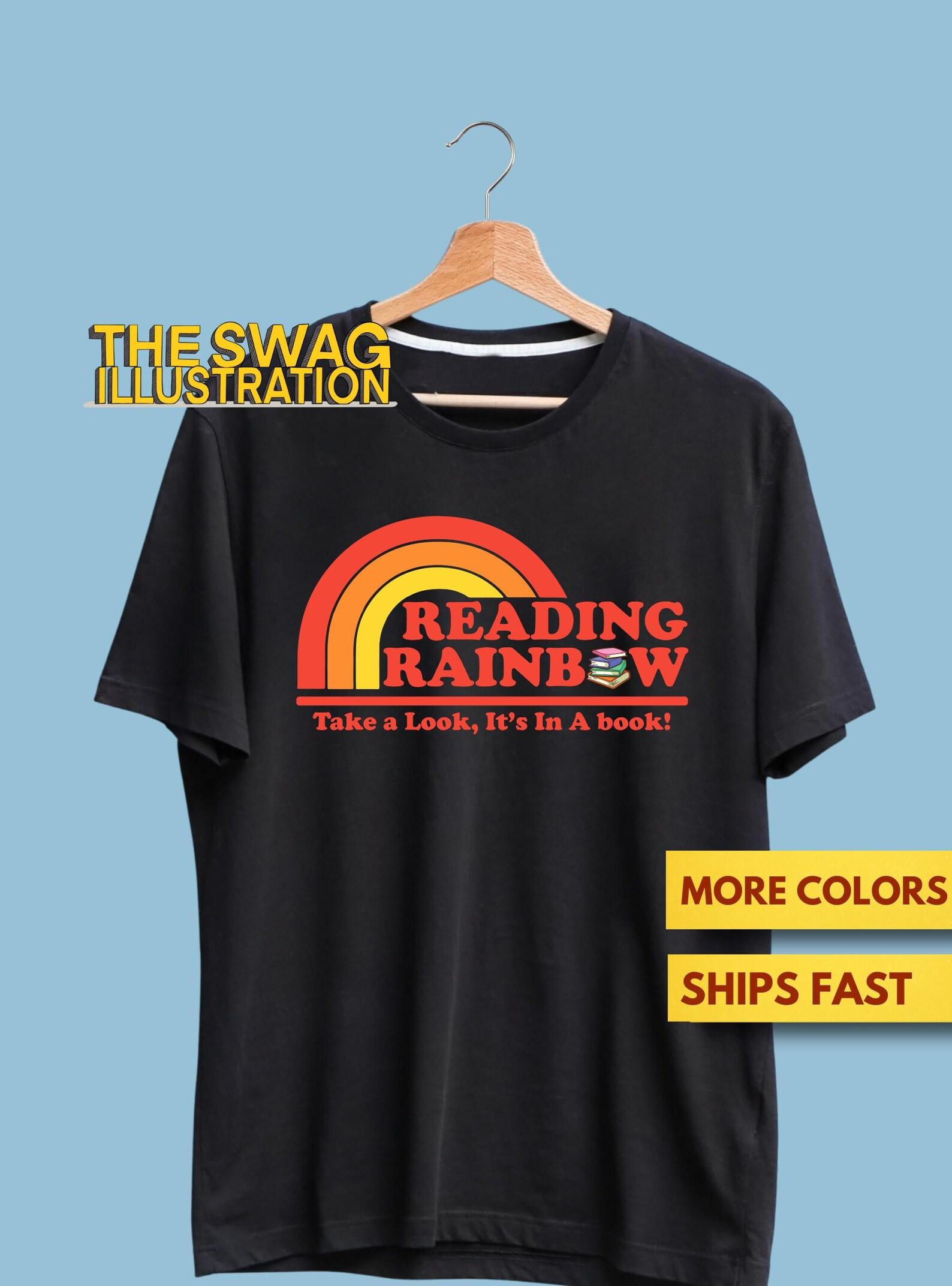 Reading Rainbow Shirt, 1983 Retro Style Reading Rainbow Shirt, 80s Television Nostalgia GifT shirt, Take A Look Its In The Book Premium Tee S