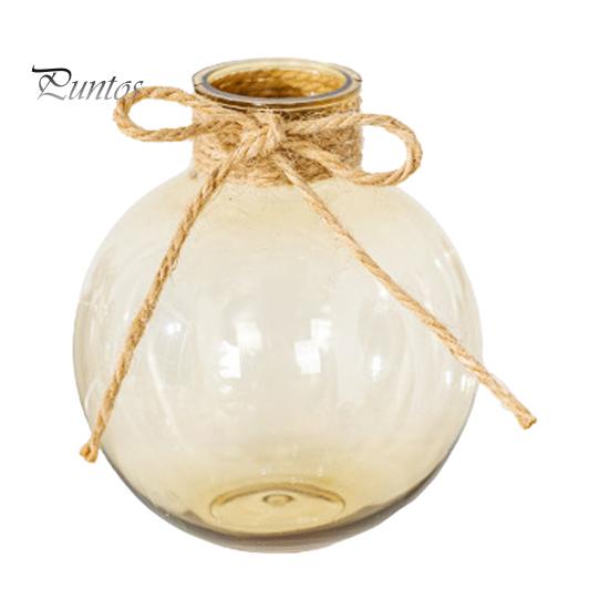 Klarer Wasserpflanzenbehälter Runder Harz-Vase, Transparenter Kugel-Blumentopf mit Jute-Glasvase für Blumenbogen, Moderner Kunststoff-Pflanztopf
