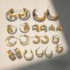 Stainless Steel C-shaped Earrings Contrasting Color Matching Earrings European and American Titanium Steel Earrings