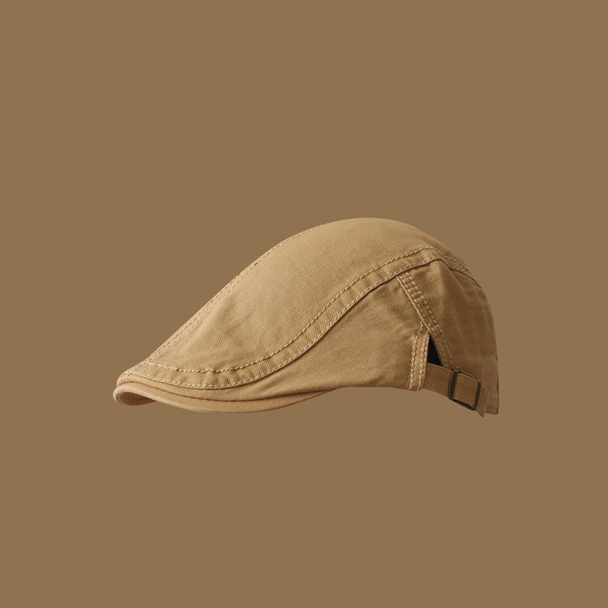 

Forward Hat Solid Color Retro British Style Newspaper Children s Hat for Men and Women Simple and Versatile Literary Beret One Size хаки