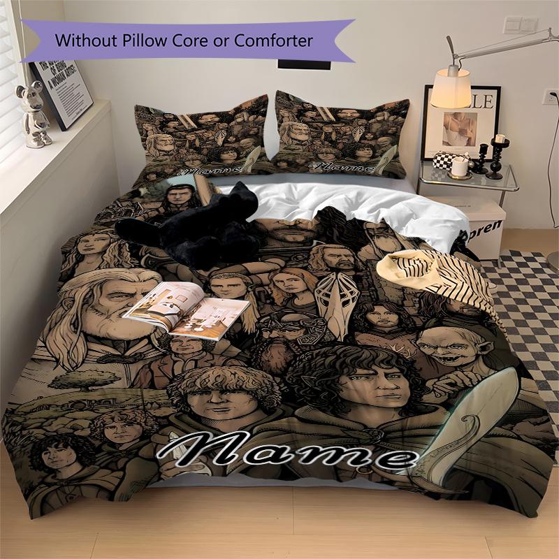 Custom Textile Epic Fantasy Bedding 3 Piece Set HD Print Duvet Cover Pillowcases for Teens Adult Bedroom Decoration
