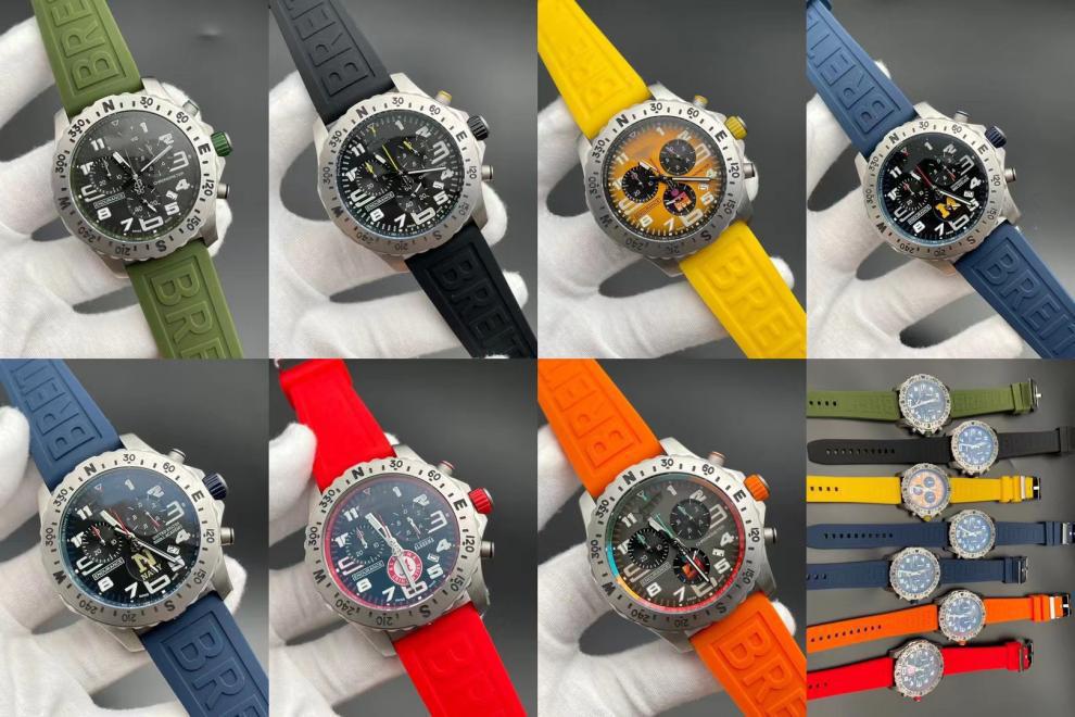 2025 Century BN Men's Quartz Chronograph Watch with Leather Strap and Euro Gear Ring Rubber Wristband