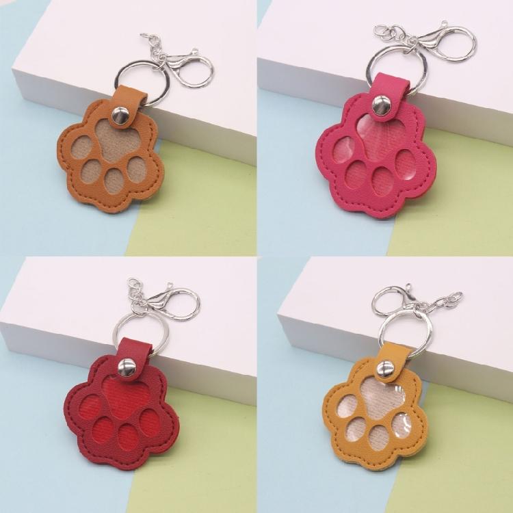 PU Leather Pet Hair Memorial Keychain Space Saving Hair Preservation Multifunctional Designs Portable Accessory