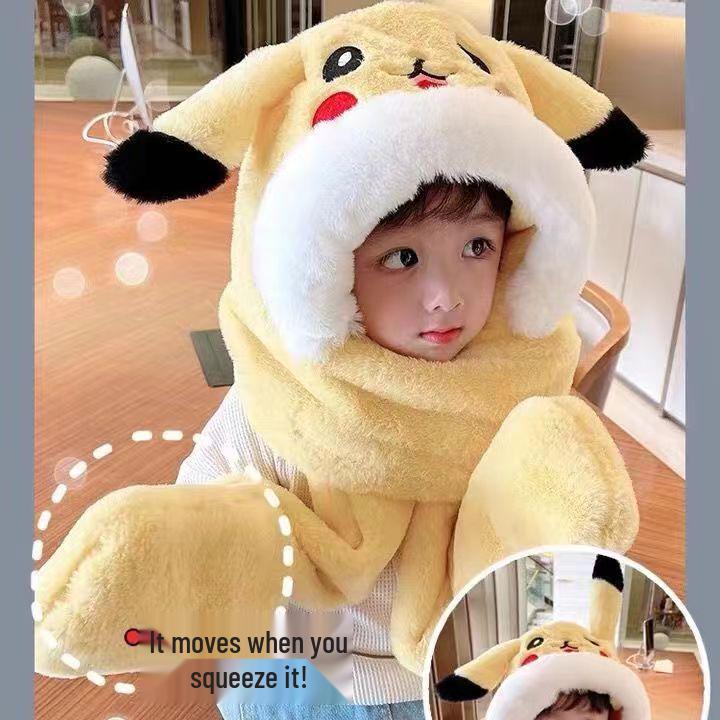 

Ultraman Kids Hat, Scarf & Gloves Set with Fleece-Lined, Movable Ear Protection