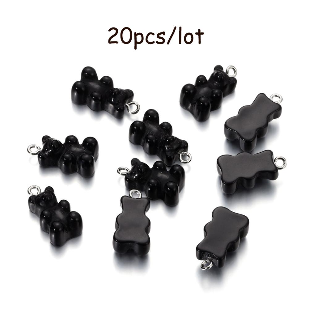 10/20Pcs Candy Bear Pendant Charms for Necklace Bracelet Earrings Jewelry Making Diy Findings Resin Bears Christmas Making