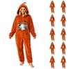 Dames Halloween Geprinte Flanellen Romper Jumpsuit voor Feestdagenfeest en Loungewear
