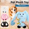 Long Eared Rabbits Pet Plush Toys Bite-Resistant Squeaky Dog Toys Dog Chew Toys  Interactive Play