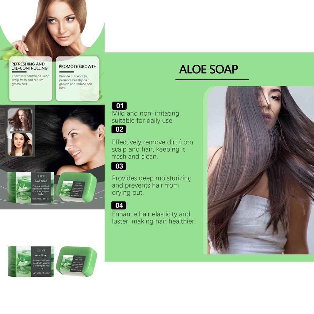 Ouhoe Aloe Vera Essential Oil Hair Soap Nourishing Cleansing And Softening For Healthy Hair