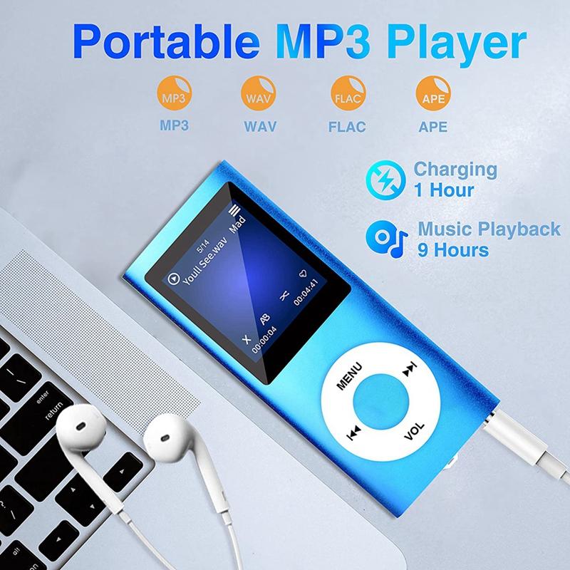 Mp3 přehrávač s Bluetooth 5.0, hudební přehrávač s 32gb Tf kartou, fm, sluchátka, přenosný hifi hudební přehrávač