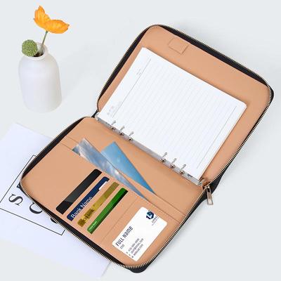 B5 Loose-leaf Zipper Bag A5 Business Manager Folder, Multifunctional Office Notebook, Retro & Customizable Design