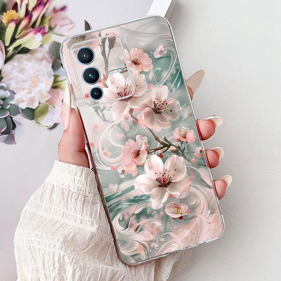 For Vivo V23 Pro Case V2132 Cute Love Heart Painted Cover Soft Slim Phone Case For Vivo V23e V 23 Pro VivoV23 5G Back Cover Bags