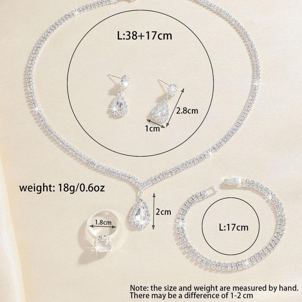 Elegant Bride Jewelry Set: European & American Necklace & Earrings for Evening Gowns