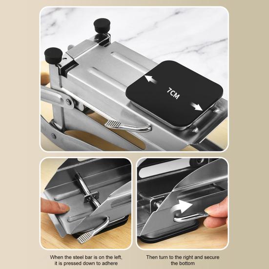 French Fry Cutter Stainless Steel Potato Chip Cutter with No-Slip Suction Base Versatile Vegetable Slicer for Potatoes Carrots Cucumbers