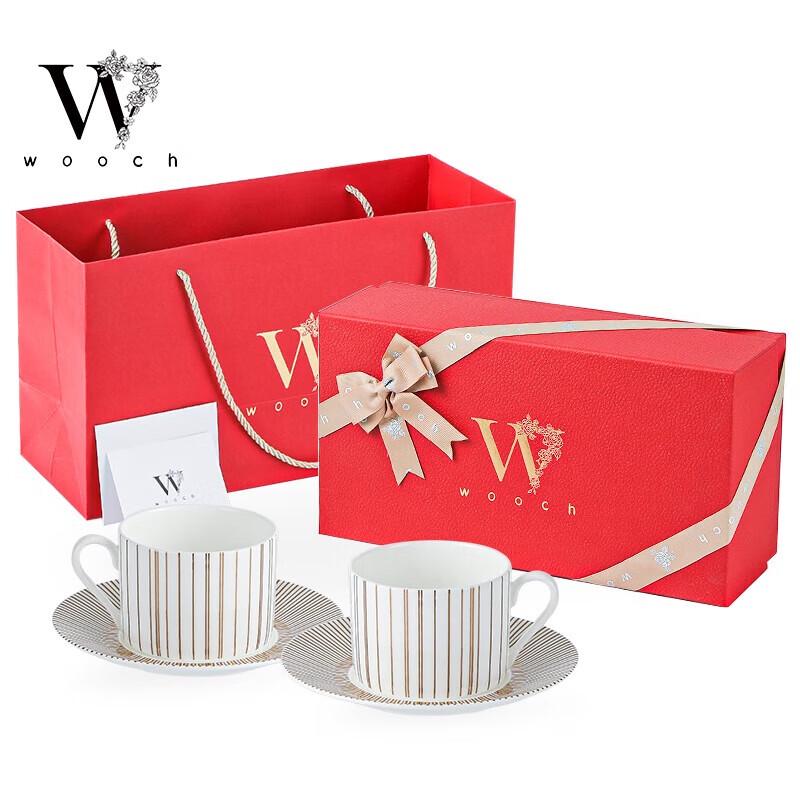 WOOCH Golden Light Ceramic Cup & Saucer Gift Set