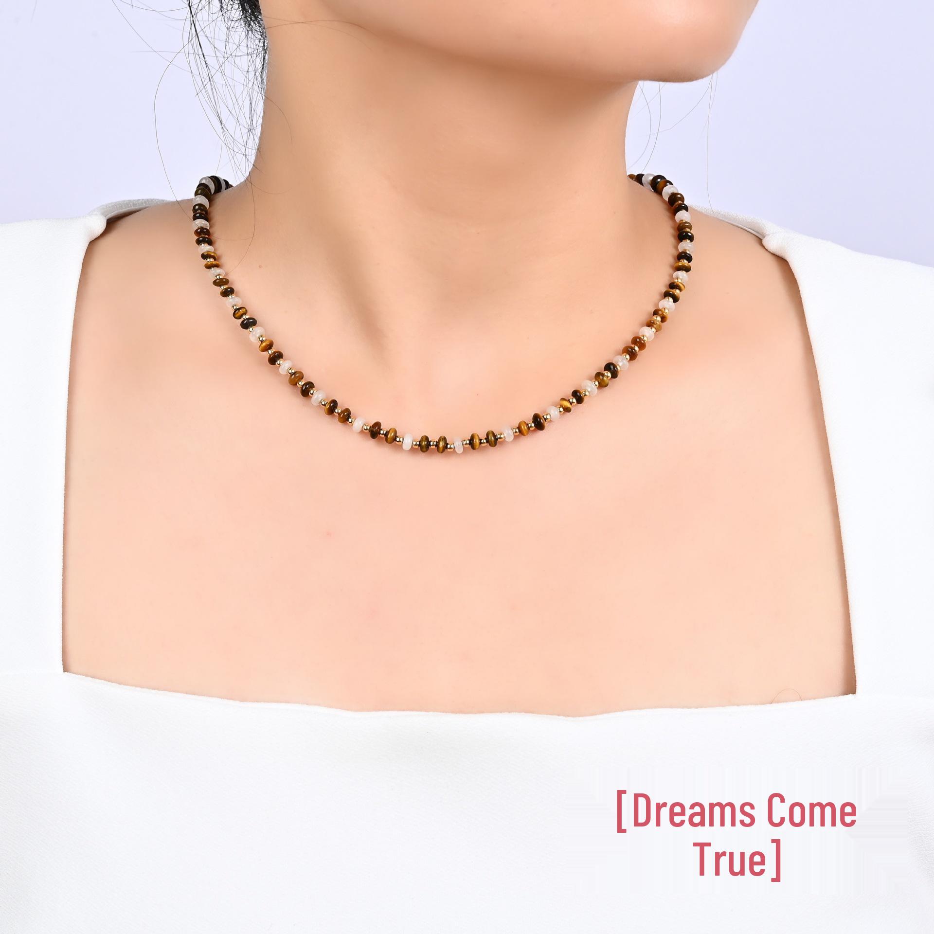 

Maillard Tiger Eye Beaded Layered Necklace - Luxurious High-End Design for 2024 Size 1