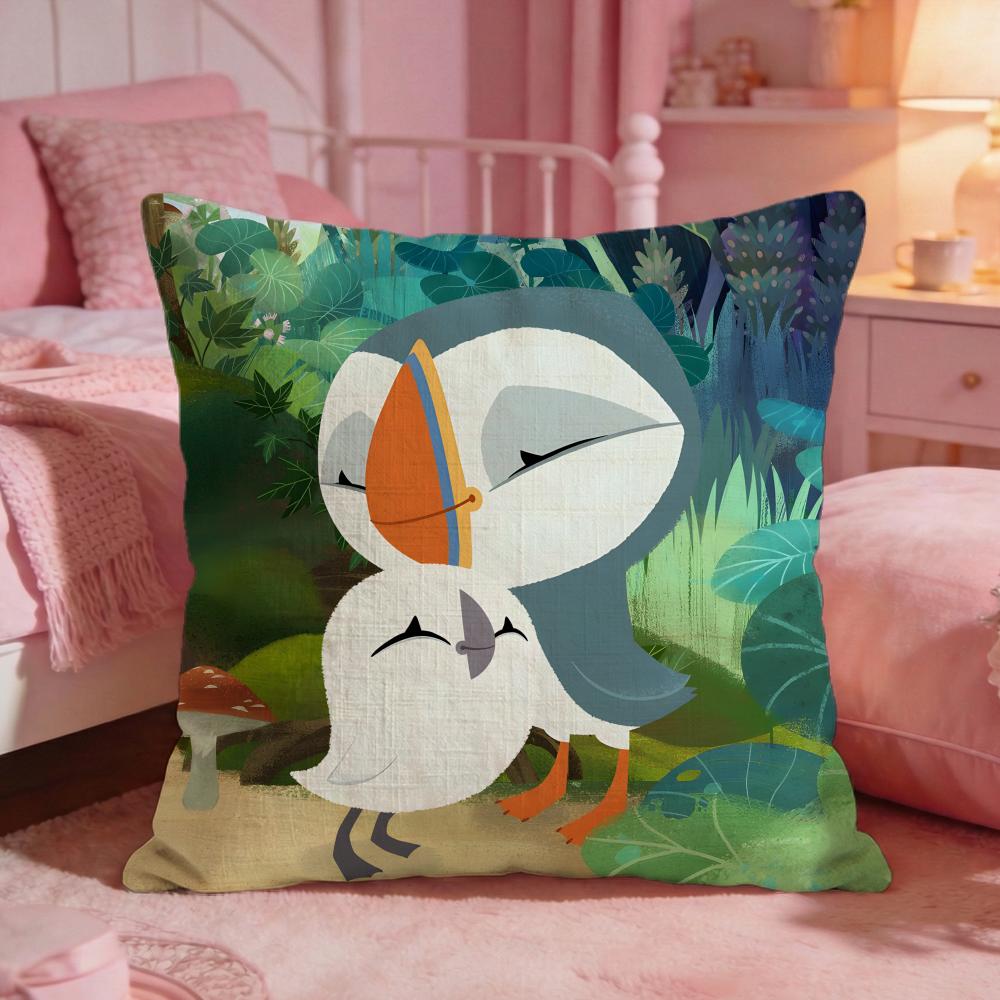 Cute Anime PPuffin Rock Cushion Cover Premium Comfort Reversible Pillow Cove Two In One Design For Any Room Car Interior
