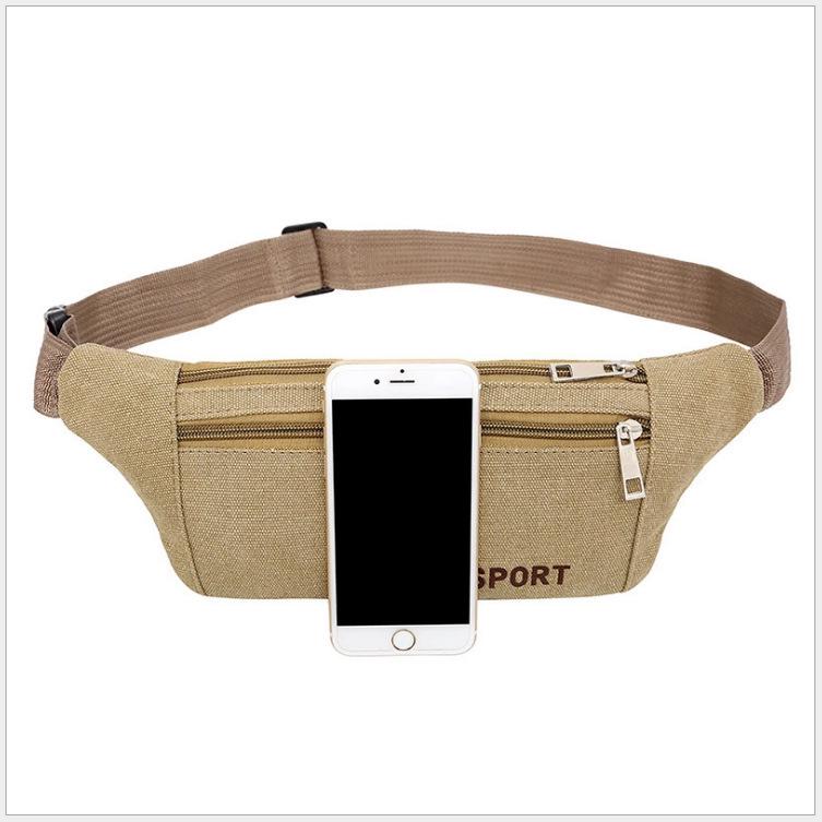 Men's Large Capacity Outdoor Canvas Waist Bag - Casual Coin & Cell Phone Holder