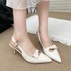 Fashion Summer High Heeled Sandals for Women Elegant Bow Decoration Fashion Party Wedding Slingback Sexy Stiletto Ladies Dress Shoes