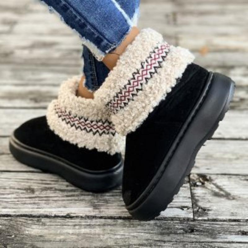 Winter New Platform Snow Boots Women's Velvet Warm and Comfortable Versatile Snow Cotton Shoes