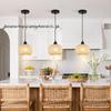 Japanese Wabi-Sabi Rattan Bamboo Ceiling Lamp for Bedroom or Tea Room