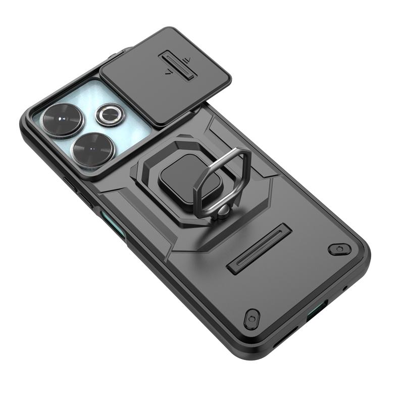 Shockproof Case For Xiaomi Redmi 13 Case For Redmi 13 4G Ring Holder Armor Back Cover For Redmi 13 Push Window Case 6.79 Inch
