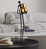 Men's Black Minimalist Accessories, Metal, Gold Ball Decorations, Abstract Figures, Statues, Desktop Decorative Sculptures