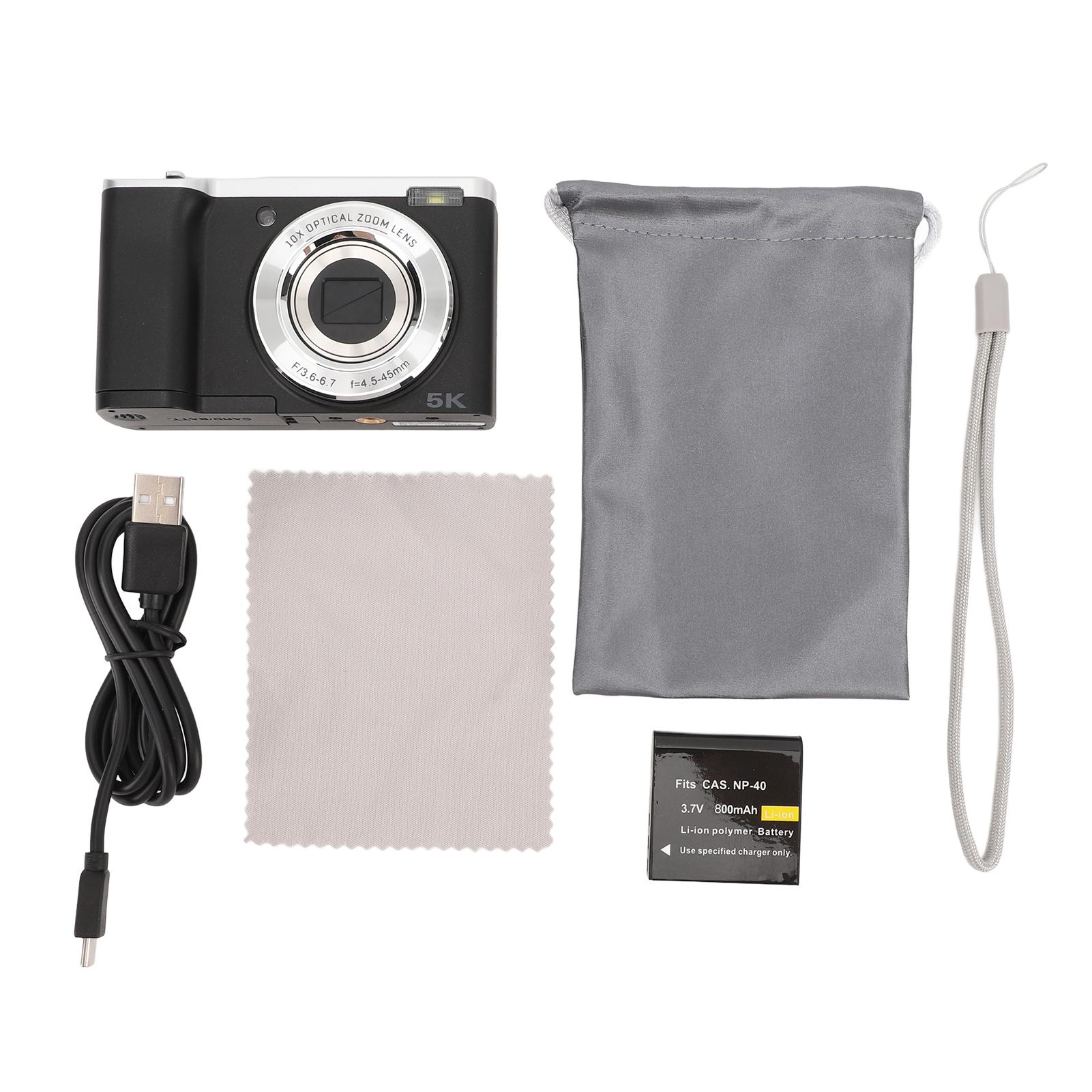 

Digital Camera 5K Front 16MP Camera Rear 12MP Camera Auto Focus 10x Optical Zoom Anti Shake with